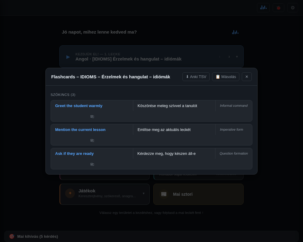 Anki/Quizlet import előnézete
